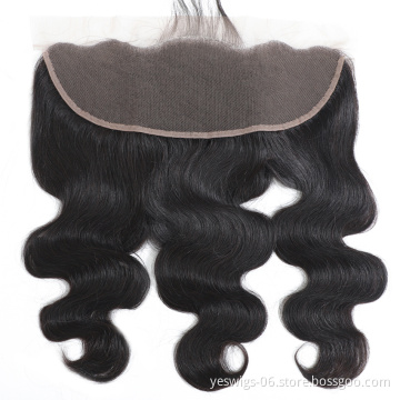 Cheap Price Swiss Lace Frontal 13x4 With Baby Hair Pre Plucked Body Wave Cuticle Aligned Brazilian Virgin Hair Closure Frontal